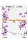 Sterling Forever Birth Flower Bracelet In Goldebruary