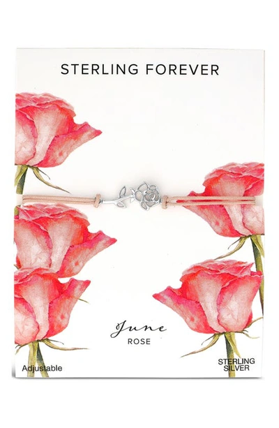 Sterling Forever Birth Flower Bracelet In Silverune