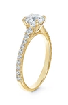 De Beers Forevermark Icon™ Setting Round Diamond Engagement Ring With Diamond Band In Yellow Gold0.50ct