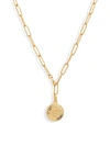 Bracha Initial Medallion Y-necklace In Gold - B