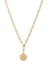 Bracha Initial Medallion Y-necklace In Gold - U