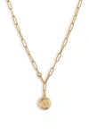 Bracha Initial Medallion Y-necklace In Gold - V