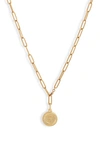 Bracha Initial Medallion Y-necklace In Gold - F