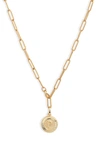 Bracha Initial Medallion Y-necklace In Gold - P