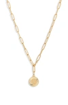 Bracha Initial Medallion Y-necklace In Gold - L
