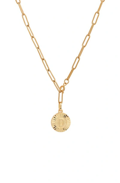 Bracha Initial Medallion Y-necklace In Gold - D