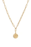 Bracha Initial Medallion Y-necklace In Gold - T