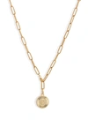 Bracha Initial Medallion Y-necklace In Gold - Q