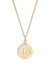 Bracha Initial Medallion Pendant Necklace In Gold - L
