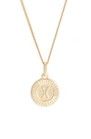 Bracha Initial Medallion Pendant Necklace In Gold - X