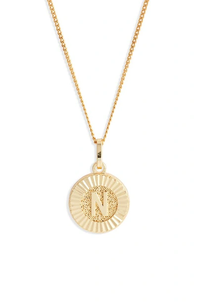 Bracha Initial Medallion Pendant Necklace In Gold - N