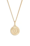 Bracha Initial Medallion Pendant Necklace In Gold - O