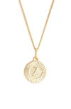 Bracha Initial Medallion Pendant Necklace In Gold - Z
