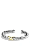 David Yurman X Crossover Bracelet With 14k Yellow Gold In Silver/ 14k Gold