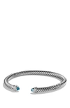 David Yurman Cable Classics Bracelet With Semiprecious Stones & Diamonds In Blue Topaz