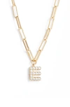 Nadri Pavé Initial Pendant Necklace In Gold - E
