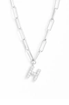 Nadri Pave Initial Pendant Necklace In Rhodium - H