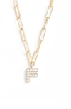 Nadri Pavé Initial Pendant Necklace In Gold - F