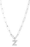 Nadri Pave Initial Pendant Necklace In Rhodium - Z
