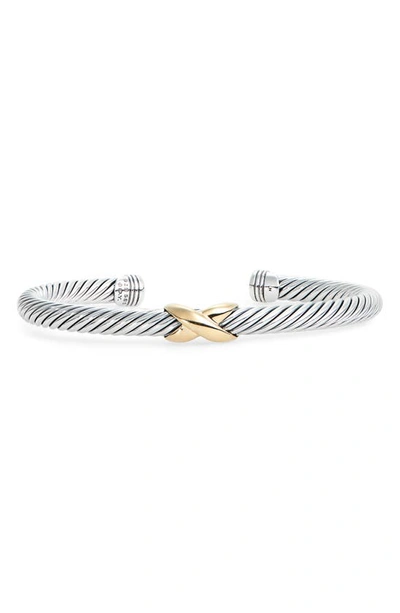 David Yurman X Bracelet With Gold In Silver