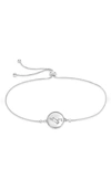 Sterling Forever Sterling Silver Aquarius Constellation Disk Bolo Bracelet In Silvereo