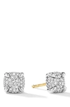 David Yurman Sterling Silver Petite Chatelaine Diamond Pave Stud Earrings In Diamond