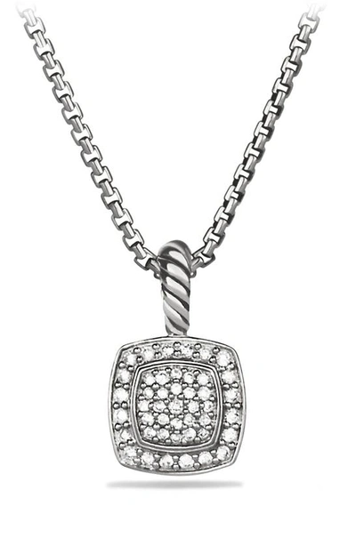 David Yurman Petite Albion Pendant Necklace In Diamonds And Sterling Silver