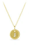 David Yurman Initial Charm Necklace With Diamonds In 18k Gold In J