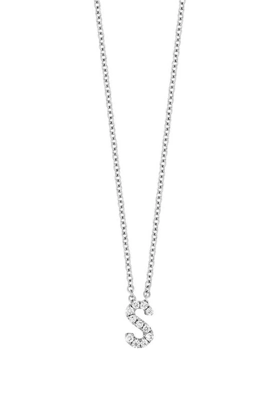 Bony Levy 18k Gold Pavé Diamond Initial Pendant Necklace In White Gold - S