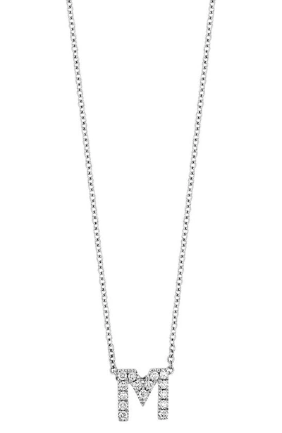 Bony Levy 18k Gold Pavé Diamond Initial Pendant Necklace In White Gold - M