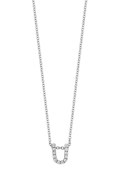 Bony Levy 18k Gold Pavé Diamond Initial Pendant Necklace In White Gold - U