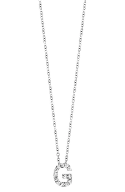 Bony Levy 18k Gold Pavé Diamond Initial Pendant Necklace In White Gold - G