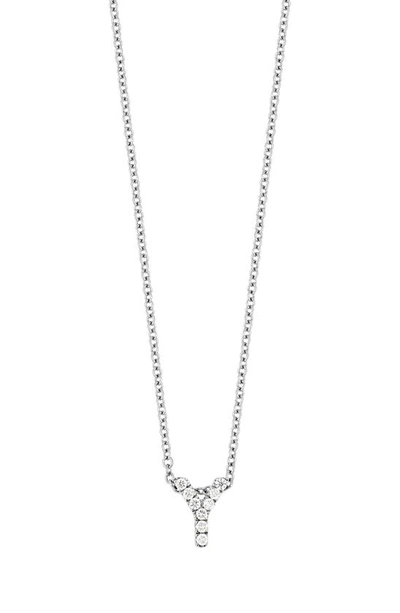 Bony Levy 18k Gold Pavé Diamond Initial Pendant Necklace In White Gold - Y