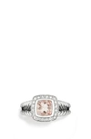 David Yurman Albion Petite Ring With Semiprecious Stone & Diamonds In Morganite