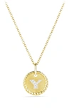 David Yurman Cable Collectibles Initial Pendant With Diamonds In Y