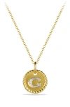 David Yurman Cable Collectibles Initial Pendant With Diamonds In G
