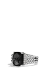 David Yurman Wheaton Petite Ring With Semiprecious Stone & Diamonds In Black Onyx