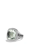 David Yurman Albion Ring With Semiprecious Stone And Diamonds In Prasiolite