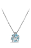 David Yurman Cable Wrap Necklace With Blue Topaz And Diamonds, 10mm In Blue Topaz