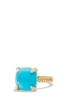 David Yurman Châtelaine Ring With Diamonds In Turquoise