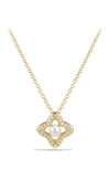 David Yurman Venetian Quatrefoil Necklace With Diamonds In Pearl