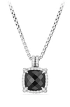 David Yurman Chatelaine Pave Bezel Pendant Necklace With Black Onyx And Diamonds