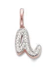 Monica Vinader Diamond Initial Pendant Charm In Rose Gold/ Diamond- A