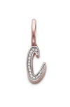 Monica Vinader Diamond Initial Pendant Charm In Rose Gold/ Diamond- C