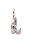 Monica Vinader Diamond Initial Pendant Charm In Rose Gold/ Diamond- D