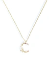 Girls Crew Flutterfly Initial Necklace In Gold - C