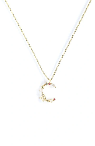 Girls Crew Flutterfly Initial Necklace In Gold - C