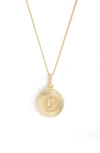 Bracha Initial Medallion Pendant Necklace In Gold - C