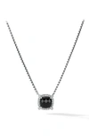 David Yurman Châtelaine Amethyst & Diamond Pendant Necklace In Silver Pave/ Black Onyx