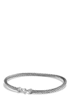 DAVID YURMAN CABLE COLLECTIBLES BUCKLE BANGLE BRACELET WITH DIAMONDS, 3MM,B09543DSSADIL